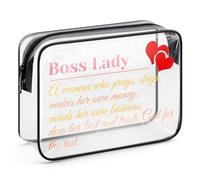 Boss Lady Gifts Clear Makeup Bag for Women Christmas Thanksgiving Boss's Day Gifts for Female Boss Lady Leader Manager Supervisor PVC Cosmetic Bag Boss Lady Birthday Gifts Inspirational Gifts for Her