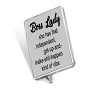 Boss Lady, she has that independent, get-up-and-make-shit-happen kind of vibe, Sentimental Keepsake Memories Fridge Magnet.