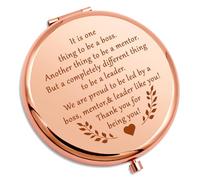 Boss Leader Woman Compact Mirror for Boss Lady Mentor Appreciation Gift for Work Colleagues Manager Office Christmas Retirement Birthday Present Leaving Away Farewell Gift Folding Makeup Mirror