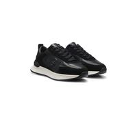 BOSS Leather and suede trainers with Double B monogram - Style B Icon_Runn_sdgralt, 50573813 Black 7