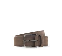 BOSS Leather business belt with polished gunmetal buckle - Style Madison-B1_SdGm_Sz35, 50574430 Beige 32