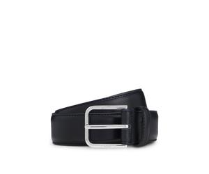 BOSS Leather business belt with polished silver buckle - Style Madison-B1_VLSt_Sz35, 50558700 Dark Blue 34