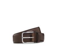BOSS Leather business belt with polished silver buckle - Style Madison-B1_VLSt_Sz35, 50558700 Dark Brown 42