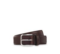 BOSS Leather business belt with polished silver buckle - Style Madison-B1_VLSt_Sz35, 50558700 Dark Brown 40