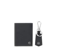 BOSS Leather Card Holder Key Ring Gift Set Bifold Wallet/Keyring Black