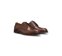 BOSS Leather Derby shoes with embossed logo - Style Tayil-L_Derb_buvp, 50568836 Brown 9.5