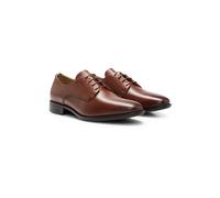BOSS Leather Derby shoes with signature trims - Style Colby_Derb_lt_N, 50498467 Brown 6