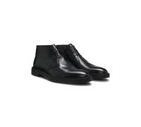 BOSS Leather desert boots with signature stripe - Style Calev_Desb_ltfb, 50552548 Black 7