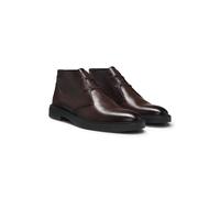 BOSS Leather desert boots with signature stripe - Style Calev_Desb_ltfb, 50552548 Dark Brown 7