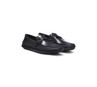 BOSS Leather driver moccasins with bow trim - Style Noel_Mocc_ltlctb, 50557676 Dark Blue 8