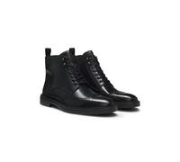 BOSS Leather half boots with brogue details - Style Calev_Halb_ltbrfb, 50552551 Black 12