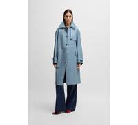 BOSS Leather jacket with silver-tone trims - Style Sondeli, 50531308 Light Blue 8