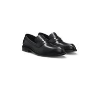 Boss Mens Boss Branded Metal Trim Leather Loafers Black Eur 41.5 / 7.5 UK Men