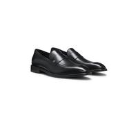 BOSS Leather loafers with Double B monogram trim - Style Derrek_Loaf_buvppf, 50566814 Black 9