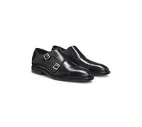 BOSS Leather monk shoes with double strap - Style P-Winslow_Mk_ltet, 50555322 Black 7