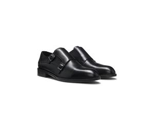 BOSS Leather monk shoes with double strap - Style Tayil_Monk_buct, 50568808 Black 9