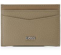 BOSS Leather New Crosstown Card Holder Open Brown Taupe