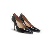 BOSS Leather pumps with silver-tone heel - Style Charlize_Pump90_ABL, 50558158 Black 5