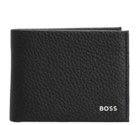 BOSS Leather Purse New Crosstown 6 CC Wallet Black