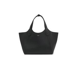 BOSS Leather tote bag with metallic logo lettering - Style Lenah New Tote, 50563395 Black pcs.