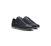 BOSS Leather trainers with odour-control lining - Style Saturn_Lowp_lux4 A_N, 50498282 Dark Blue 10