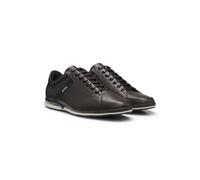 BOSS Leather trainers with odour-control lining - Style Saturn_Lowp_lux4 A_N, 50498282 Dark Brown 12