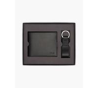 Boss Leather Tri-fold Wallet and Keyring Gift Set Black