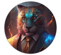 Boss Leopard 1000 Piece Jigsaw Puzzle Round Jigsaw Puzzles 1000 Pieces for Adults Erfect for Home Decor, Birthdays, Holidays, And Gifts 67.5x67.5cm