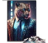 Boss Leopard In Suit JigsawPuzzle 1000 Pieces for Adults cardboard Jigsaw for Birthdays, Holidays, Best for Christmas size 38x26cm