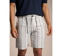 Boss Linen Rich Striped Chino Shorts Beige