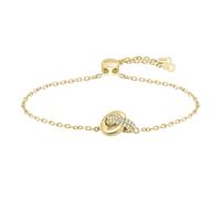 BOSS Live Precious Gold IP 6.9" Interlinking Circle Bolo Bracelet