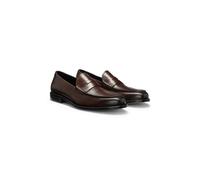 BOSS Loafers in smooth leather with penny trim - Style Tayil-L_Loaf_bu, 50548278 Dark Brown 7