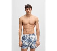 BOSS Logo-badge swim shorts with all-over print - Style Piranha, 50508844 Blue M