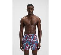 BOSS Logo-badge swim shorts with all-over print - Style Piranha, 50508844 Red M