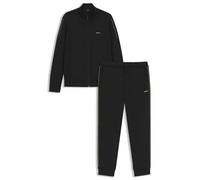 BOSS Logo-detail Tracksuit In Interlock Cotton Black