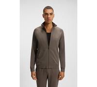 BOSS Logo-embroidered regular-fit jacket in stretch-cotton jersey - Style Mix&Match Jacket Z, 50515307 Brown XXL