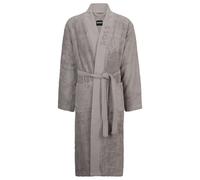 BOSS Logo-lapel dressing gown in long-fibre cotton - Style PLAIN Graphit KIMO S, KIM-PLAIN Grey S
