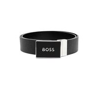 BOSS logo-lettering leather belt - Black 85-90-95-100