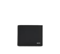 BOSS Logo-Lettering Trifold Wallet in Grained Leather