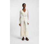 BOSS Long knitted cardigan with collar - Style C_Flooney, 50535494 Natural S
