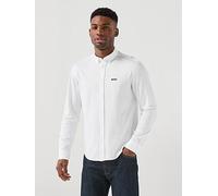 BOSS Long Sleeve Plain Shirt, White, Size 3Xl, Men White