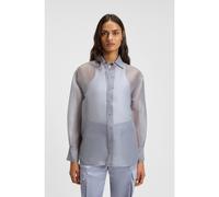 BOSS Long-sleeved blouse in silk organza - Style Berryba, 50546109 Light Grey 8