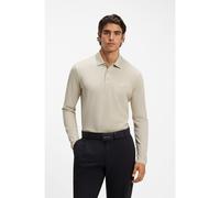 BOSS Long-sleeved cotton piqué polo shirt - Style Plisy, 50536609 Light Beige 4XL