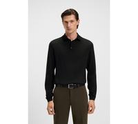 BOSS Long-sleeved knit polo sweater in Italian virgin wool - Style Lancione, 50476355 Black L