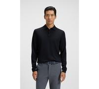 BOSS Long-sleeved knit polo sweater in Italian virgin wool - Style Lancione, 50476355 Dark Blue XXL