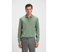 BOSS Long-sleeved knit polo sweater in Italian virgin wool - Style Lancione, 50476355 Light Green S