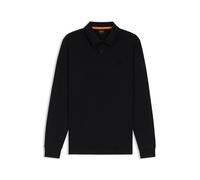 BOSS Long-sleeved polo shirt in cotton with logo detail - Style Pe_interlock_long, 50527525 Black M