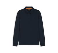Pe Interlock Long Sleeve Polo Shirt Dark Blue, XL