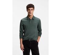 BOSS Long-sleeved polo shirt in cotton with logo detail - Style Pe_interlock_long, 50527525 Dark Green S