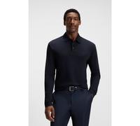 BOSS Long-sleeved polo shirt in interlock cotton with logo - Style Pado 30, 50468392 Dark Blue XXXL